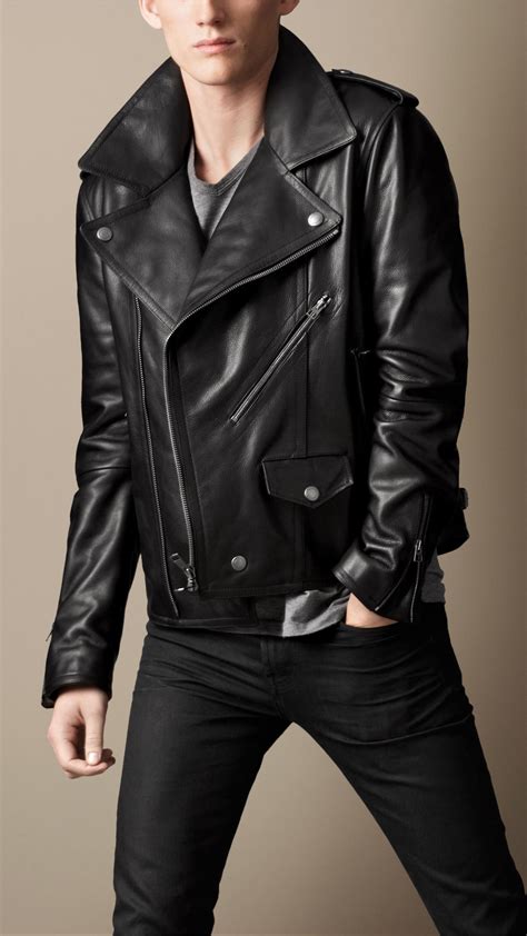 burberry biker jacket replica|Leather Jacket in Stone .